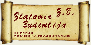 Zlatomir Budimlija vizit kartica